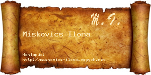 Miskovics Ilona névjegykártya